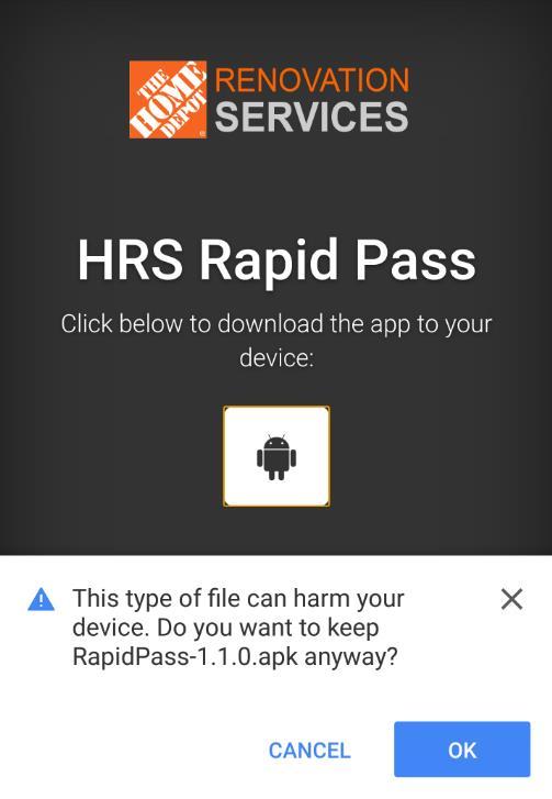 RAPID PASS ANDROID DOWNLOAD INSTRUCTIONS 1) Go to the following link to download the application:
