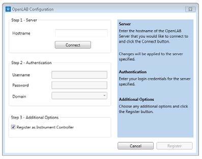 Installation Register the Driver 1. From the Start menu, select Agilent Technologies > OpenLAB Configuration.