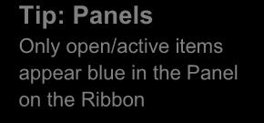 items appear blue in the Panel on the Ribbon Set Working Folder Ensure the working
