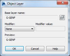 Click the layers button, then select the appropriate layer, always G-GENF for surface layers, from the