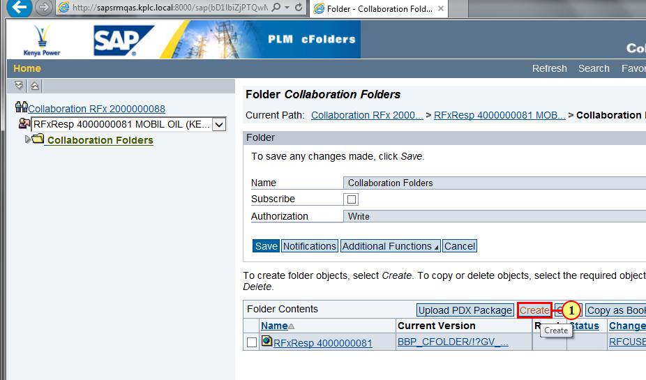 3.3. Collaboration Folders - cfolders Step Action (1) Click