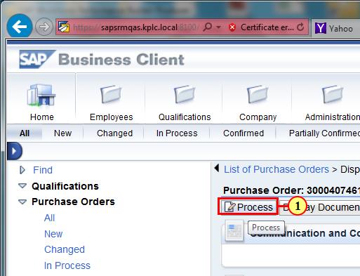 4.2.2. Process Purchase Order Step Action (1) Click.
