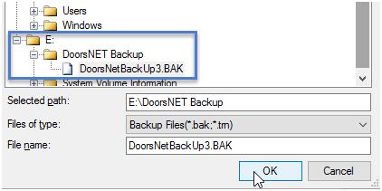 9. Select the database backup file then click OK. 10. Click OK again on the Specify Backup window. 11.
