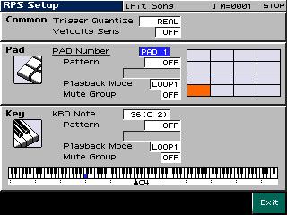 Record Your Patterns Before you can use the RPS function, you ll need to create a new song or open an existing one and record the patterns you wish to use. This is done using the Fantom-X sequencer.