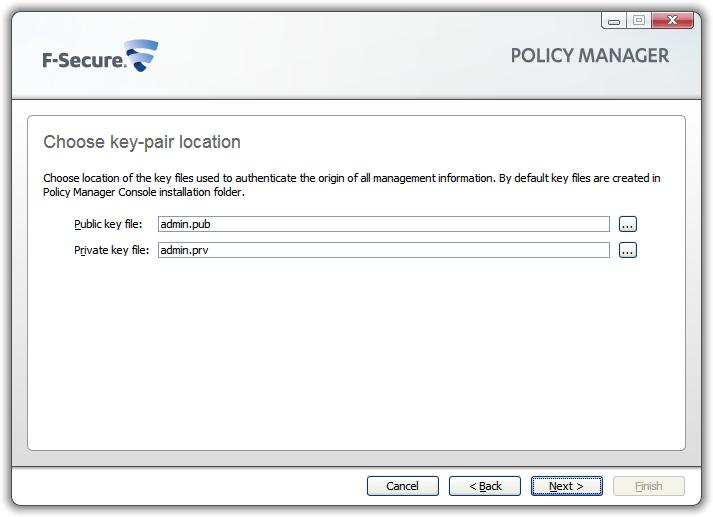28 F-Secure Client Security Installing Policy Manager 6.