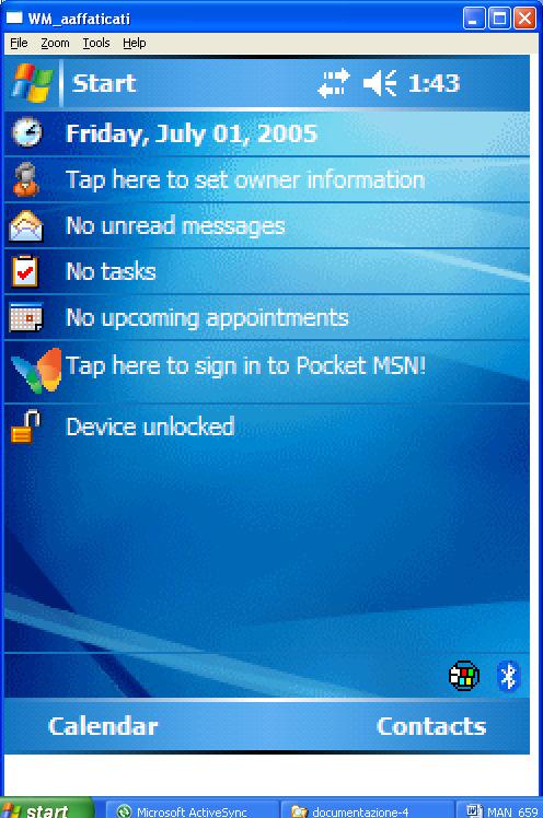 3.3 Start the Program Power on the PDA and check that Bluetooth or IrDA are enabled.