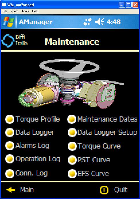 4.2.4 Maintenance Maintenance contains the data relevant to the actuator maintenance and it is possible to view and modify the above data according to permission of username.