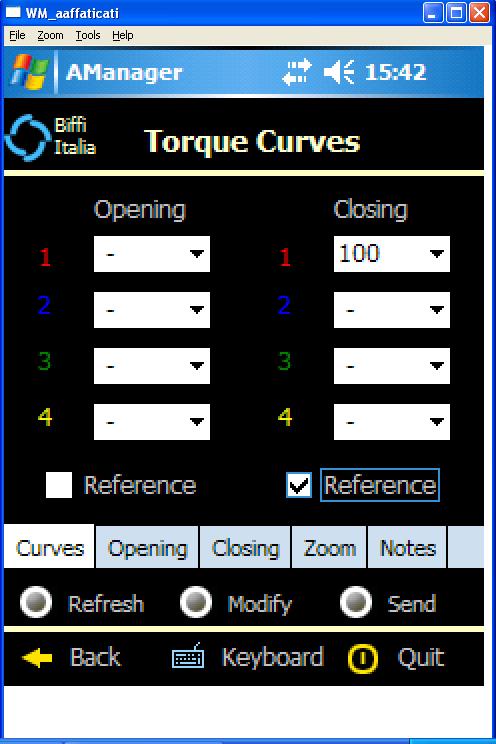 4.3.5 To View Torque / PST / EFS curves The functions allow to view the torque/pst/efs curves memorized in the actuator memory.