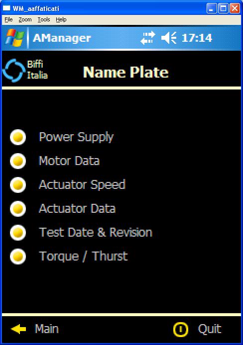6.2.2 Name Plate Name Plate contains the actuator name plate and it is possible to view and modify the actuator data according to permission of username.
