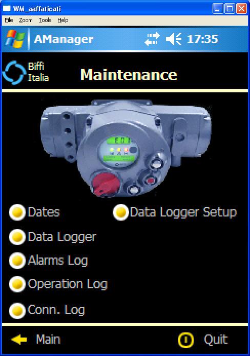6.2.4 Maintenance Maintenance contains the data relevant to the actuator maintenance and it is possible to view and modify the above data according to