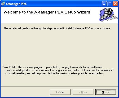 2.1 To install A Manager PDA Before initiating installation procedure of a