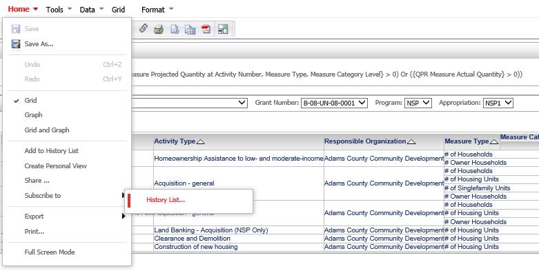 User Manual Section 7 Report Module 2. The user is able to navigate to the saved report at any time by selecting the History List folder, see Figure 7-4. 7.4.6.