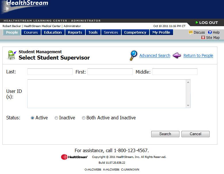 Employees/Students Selecting an Employee s/student s Supervisor/Manager A supervisor/manager must be identified for an employee/student in order for that employee/student to access assessment