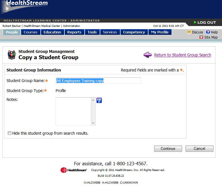Student Groups Copying a Student Group Student groups can be copied and edited. This is helpful when you wish to use an existing student group as the basis for another group.