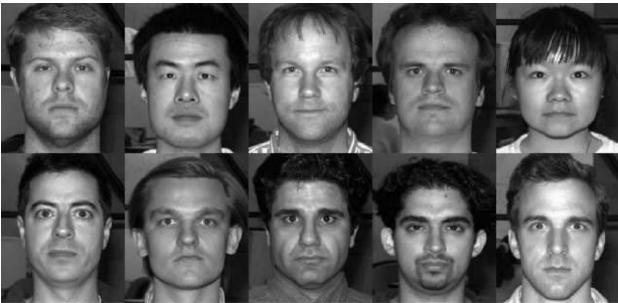 Figure1: The Yale face database B. In this assignment, we will only use 640 images corresponding to a frontal orientation of the face. These faces are included in the file yalebfaces.zip.