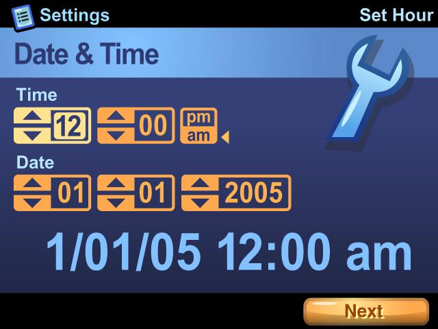 Setting the date and time Getting started The Date & Time screen appears after the Touchscreen Calibration screen the first time you turn on the camera.