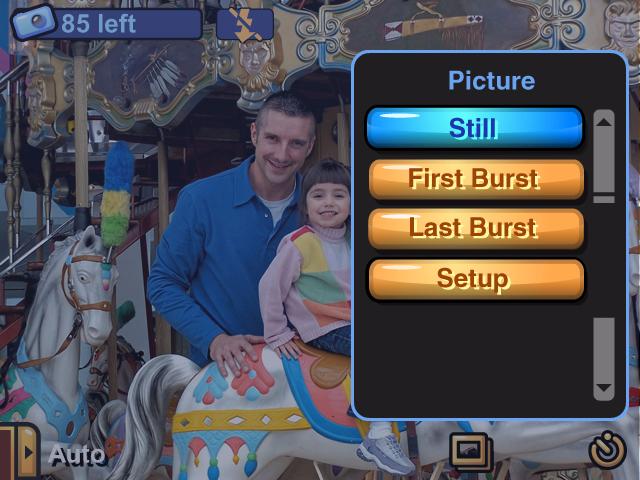 Taking pictures and videos: more tips and tricks Using burst Use burst to take pictures in rapid succession. To choose a burst setting: Capture mode 1 Touch the Capture mode icon.