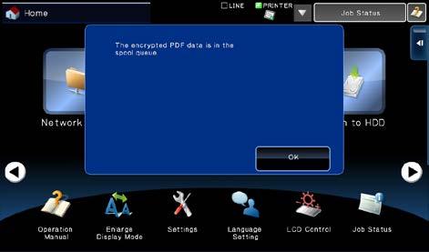 If you print encrypted PDF, operate the following