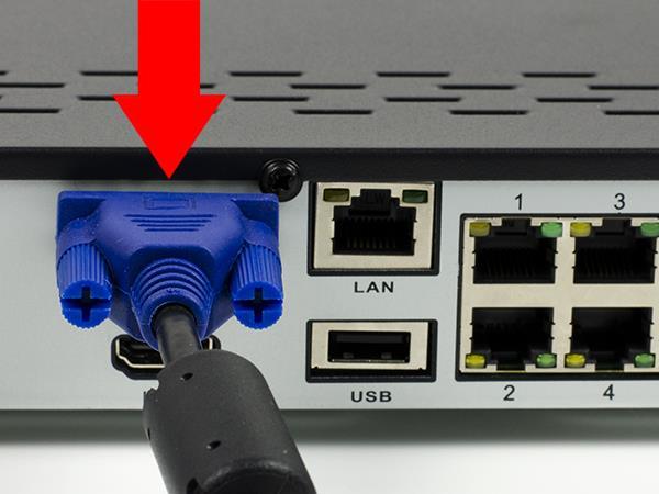 1. Connecting a monitor to the NVR.