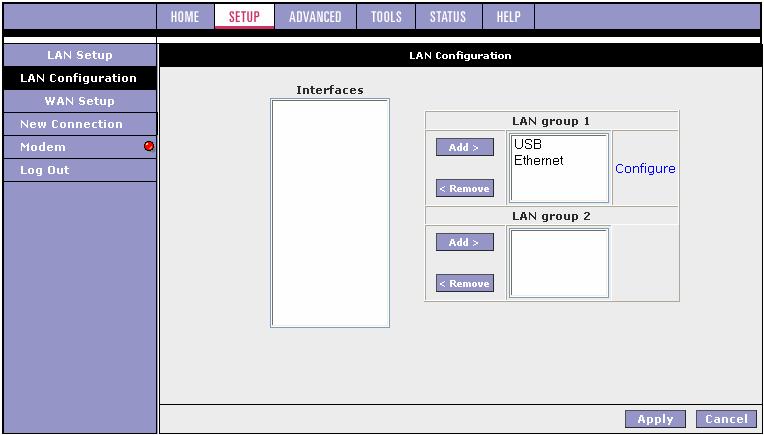 3.5 Configuring the LAN The LAN can be configured with static IP address, dynamic IP address, or be unmanaged (no IP).