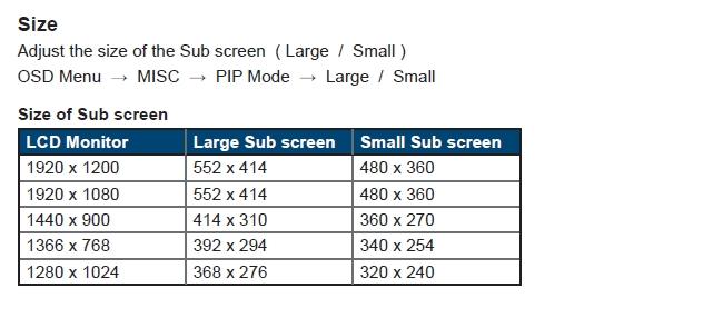2. Screen Size 3.