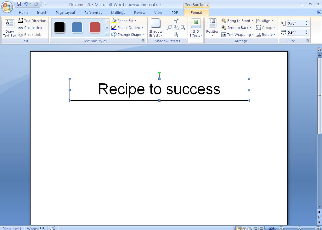 Lesson 4: Working with shape. Objectives: In this lesson, you will learn how to work with: a) Basic shape b) Shape grouping 1. Open a new word document. 2. Click the Insert tab. 3.
