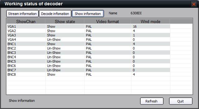 View Decoder Status Select a decoder and right click it to select Working