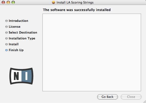 L A S S I n s t a l l a t i o n u n d e r M a c O S X At the end of the successful installation, you ll see this dialog box.