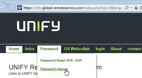 5.4. Password-change To change your actual RSP-password, to change a Initial-Password after a new RSP-Account