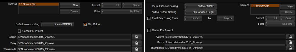 The ST2084 option (PQ Transform) becomes available when the project is set to Half and the colour scaling is set to HDR - ACES Default colour scaling - name changes In the application Projects page