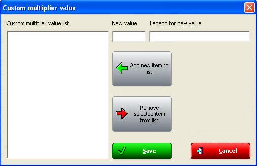 In case a fuel not included in the database is being used and only in case its Stoichiometric value is known, press Add custom value button and the window shown below appears.