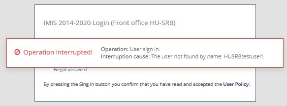 POSSIBLE ERRORS DURING THE LOGIN 2.