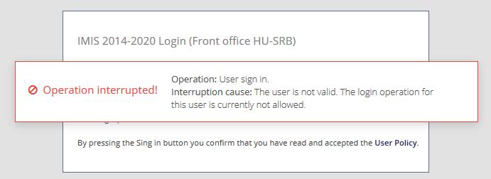 The FO user creation process has not finished yet POSSIBLE ERRORS DURING THE LOGIN