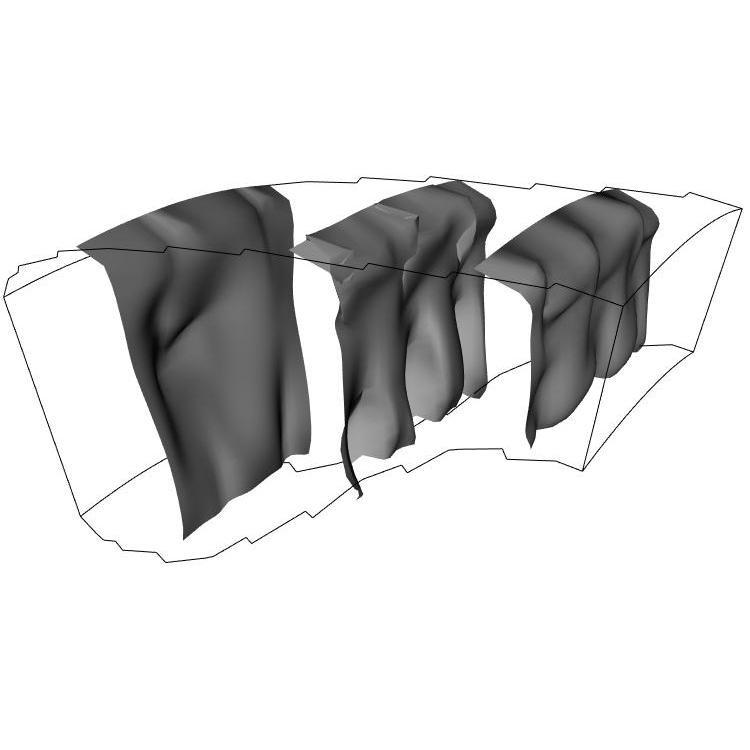 Example : warping Insert slice planes into the data volume Displace surface according to flow momentum take care with