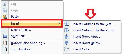 6. To add cells, right-click on a selected cell(s) and click on the "Insert" button. You will be able to insert single cells or entire rows or columns around your selection.