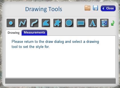 Drawing The Drawing Tools allows you to draw or write notes on the map, and then save the drawing to your