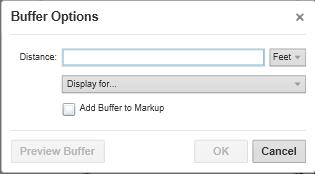 All features falling within the buffer will be identified. To use this tool, right click on the selected feature. From the dropdown list select Buffer Features.