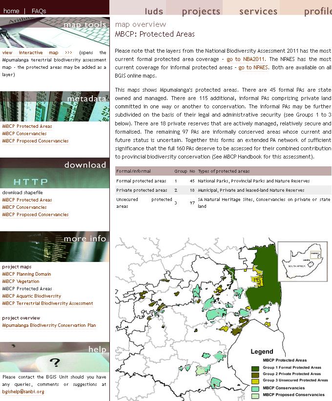2.1 Maps Under each project, there is a list of interactive maps that can be viewed online. The maps are located on the left side of the webpage under the project maps section.