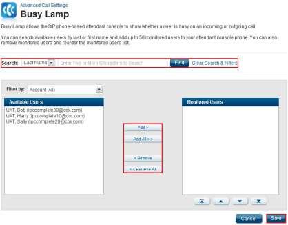 Busy Lamp Busy Lamp works with the IP Phone so you can see when designated users are engaged in a telephone call. Figure 11. Busy Lamp Use the following steps to configure the Busy Lamp feature. 1. Log in to VoiceManager MyAccount.