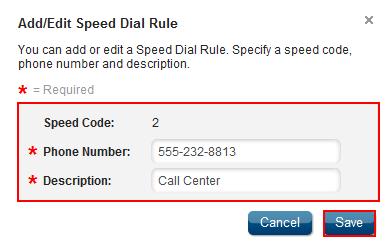 Speed Dial 100 provides two-digit dialing for up to 100 frequently called phone numbers. Figure 56. Speed Dial Figure 57. Add Speed Dial Rule Figure 58.