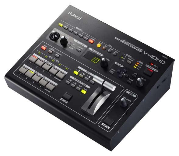 V-40HD Multi-format Video Switcher The Roland V-40HD Multi-Format Live Video Switcher is a welcomed addition to the powerful V-1600HD and V-800HD model lineup.