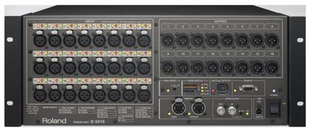 S2416 24x16 Stage Unit 24 input x 16 output analog + 8 input x 8 output digital (AES/EBU) = 32 input x 24 output 2 REAC ports to either cascade additional snake or for redundant connection Newly