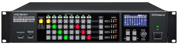 XS-84H 8-in x 4-out Multi-Format AV Matrix Switcher The Roland XS Series - the new line of Multi-Format Matrix Switchers designed for fixed installations requiring high-quality integrated video and