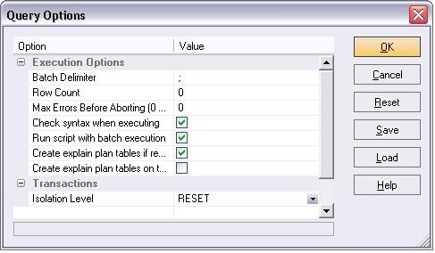 QUERY OPTION ENHANCEMENTS You can now save your Query Options settings for subsequent loading in another session.
