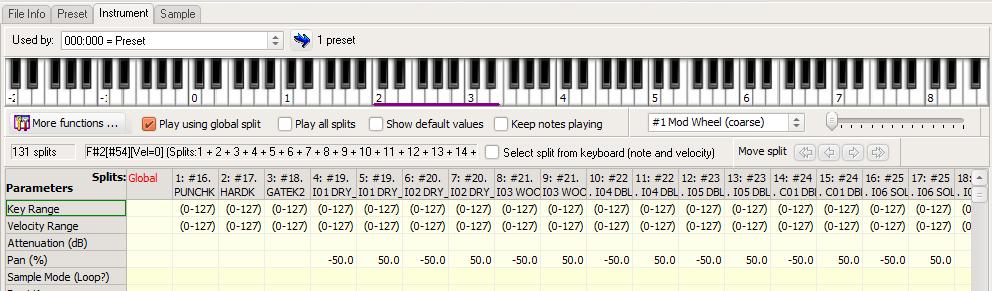 If you have coded the data in the Keys file correctly you end up with an instrument almost ready to be used: As you can see from this image, the