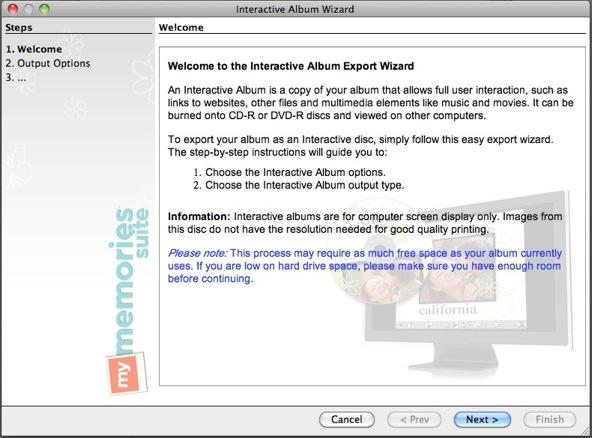 Interactive Album After choosing the Interactive Album option, the Interactive Album Wizard window will appear.