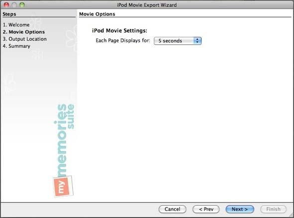 After choosing ipod-ready, the ipod Movie Export Wizard window will appear. Click Next to continue.