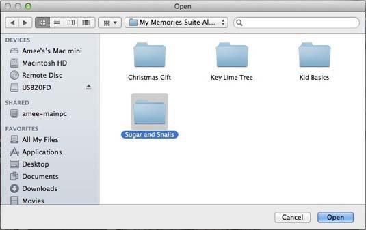 File Menu 1. Choose File > Open Album from the menu. 2.
