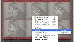 5. Right-Click on the photo boxes (Ctrl click on Mac) and choose Group> Group. 6.