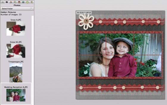 Photos cannot be cropped or edited once dragged into photo tiling. Be sure to edit your photo before tiling.